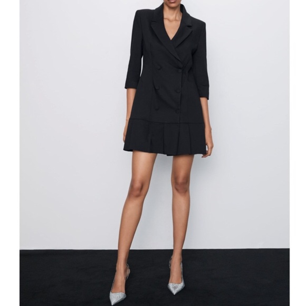 Zara Pleated Blazer Dress